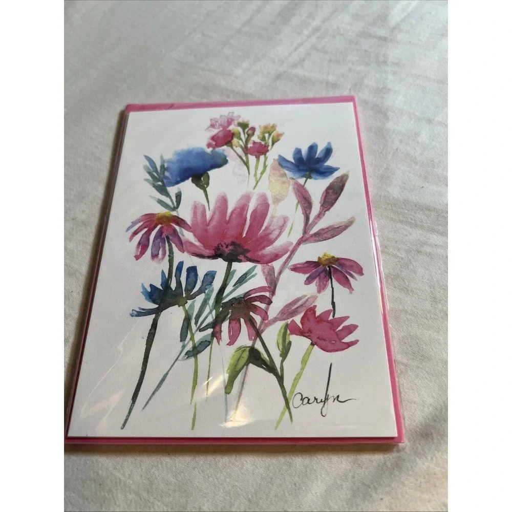 Julu Cards 4 Notes And Envelopes Floral Design